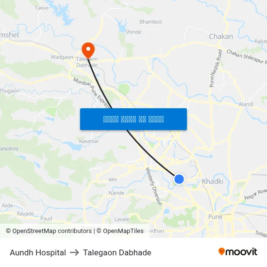 आंध हॉस्पिटल to तालेगाव दाभाड़े map