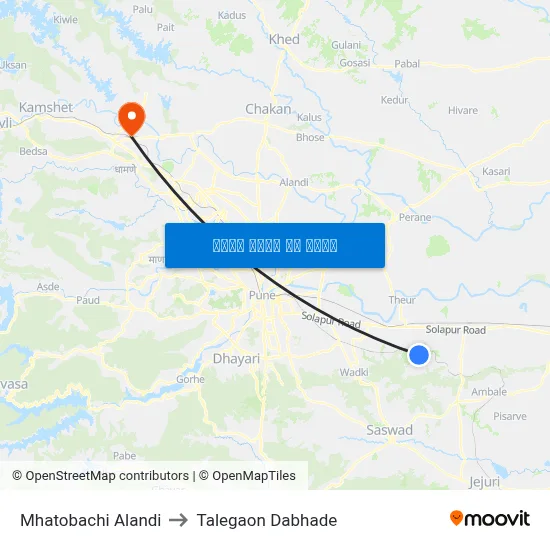 म्हातोबाची आळंदी to तालेगाव दाभाड़े map