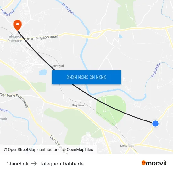 चिंचोली to तालेगाव दाभाड़े map