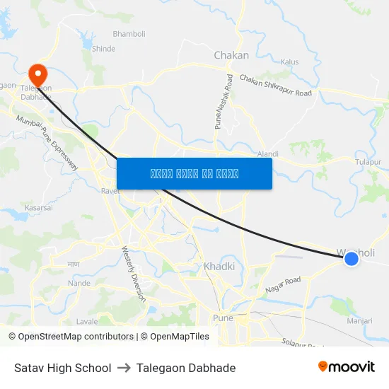 सातव हाई स्कूल to तालेगाव दाभाड़े map