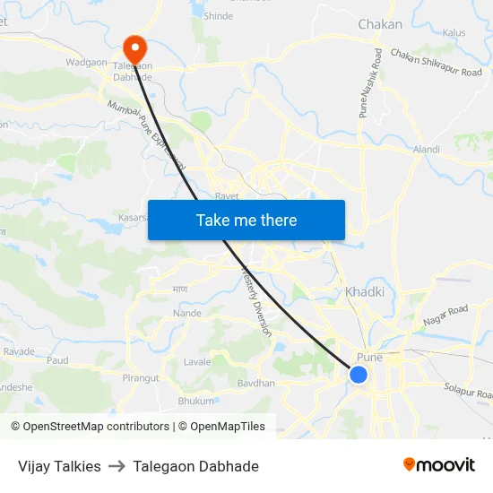 Vijay Talkies to Talegaon Dabhade map