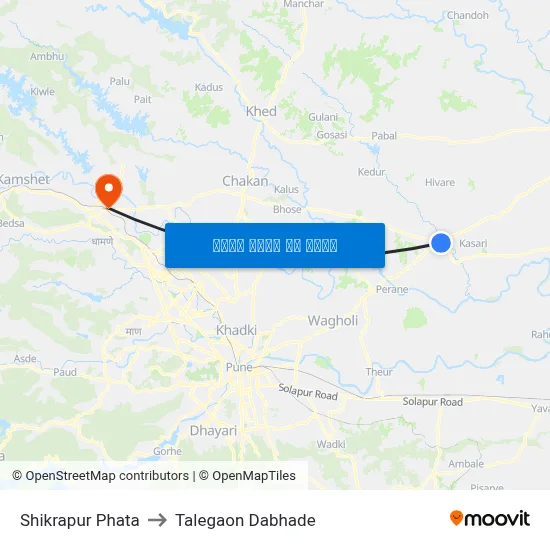 Shikrapur Phata to Talegaon Dabhade map