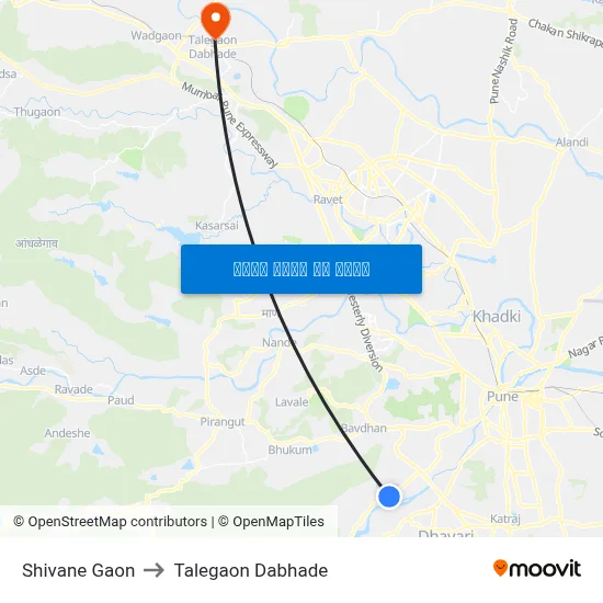 शिवणे गाव to तालेगाव दाभाड़े map
