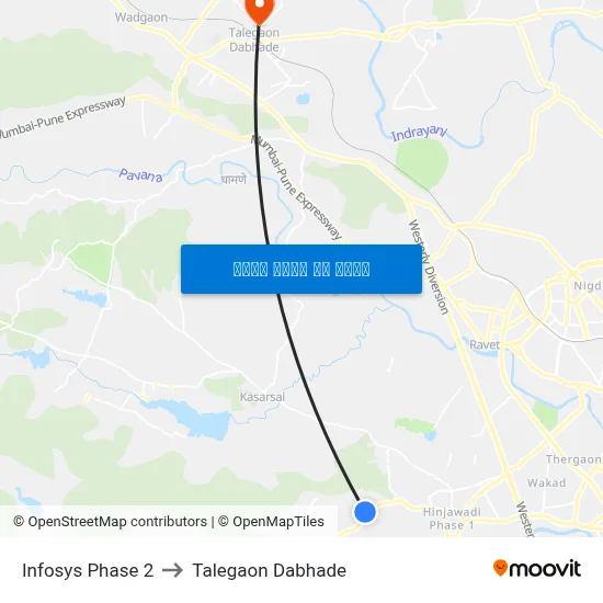 इन्फोसिस फेज 2 to तालेगाव दाभाड़े map