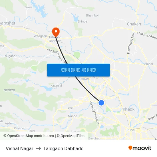विशाल नगर to तालेगाव दाभाड़े map