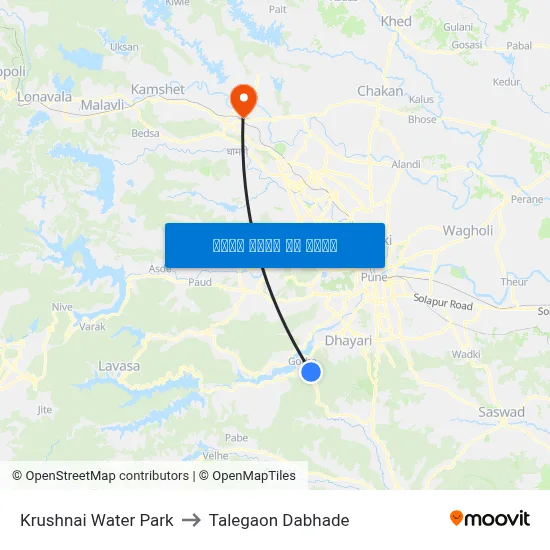 कृष्णाई वॉटर पार्क to तालेगाव दाभाड़े map