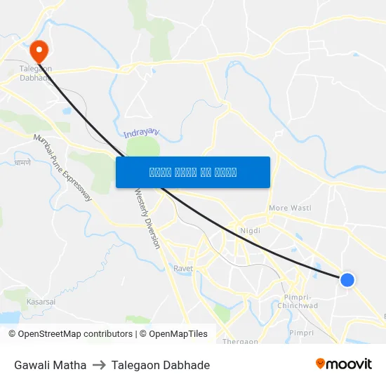 गवळी मठ to तालेगाव दाभाड़े map