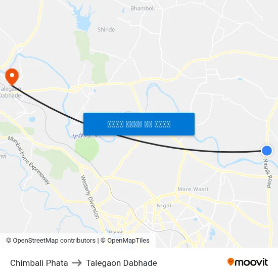 चिंबली फाटा to तालेगाव दाभाड़े map