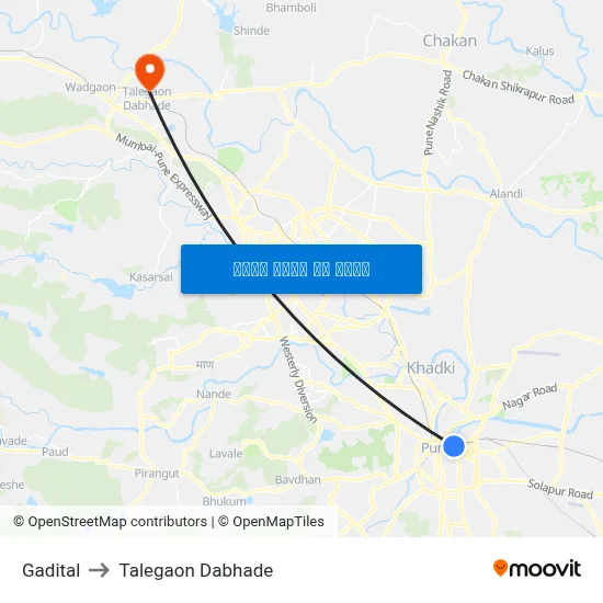 गडीताल to तालेगाव दाभाड़े map