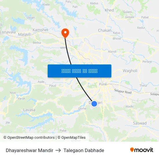 धायरेश्वर मंदिर to तालेगाव दाभाड़े map