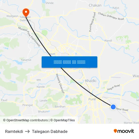 रामटेकडी to तालेगाव दाभाड़े map