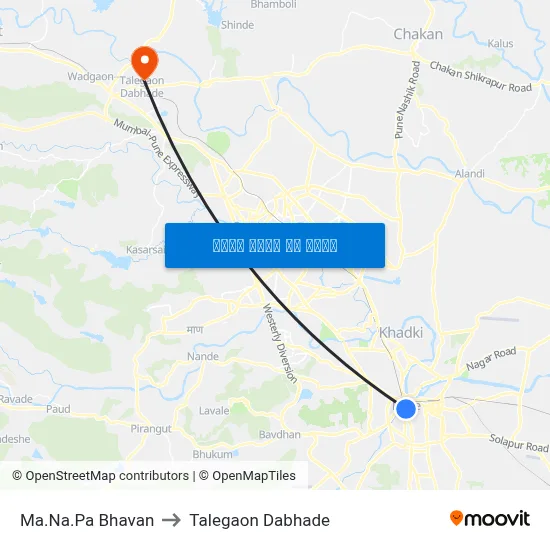 म.न.पा. भवन to तालेगाव दाभाड़े map