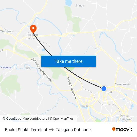 Bhakti Shakti Terminal to Talegaon Dabhade map