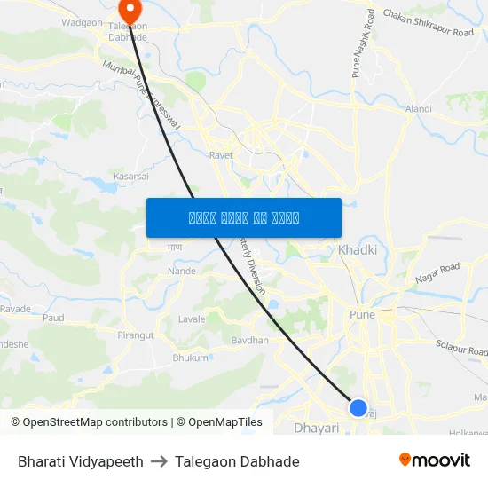 भारती विद्यापीठ to तालेगाव दाभाड़े map
