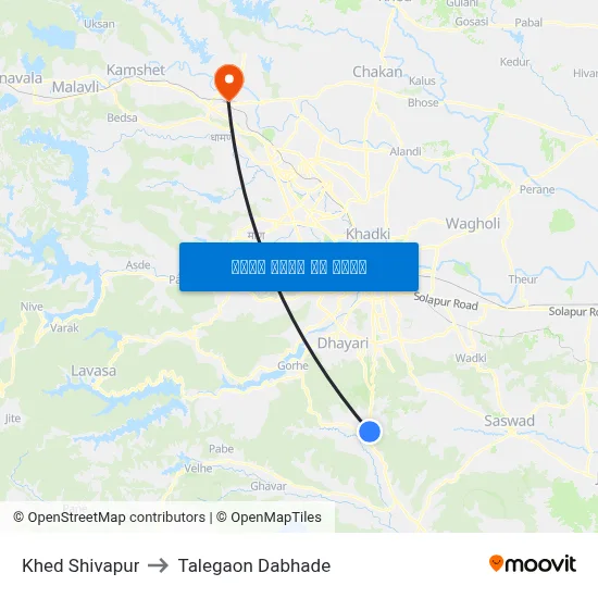 खेड शिवपुर to तालेगाव दाभाड़े map