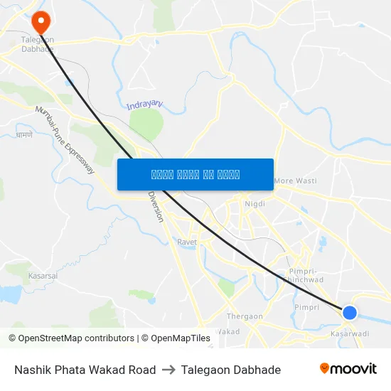 नाशिक फाटा वाकड रोड to तालेगाव दाभाड़े map