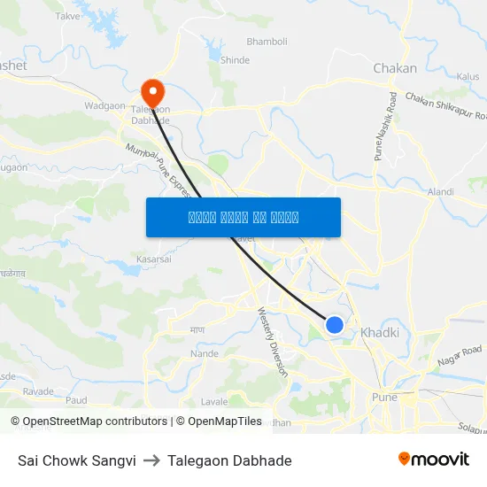 साई चौक सांगवी to तालेगाव दाभाड़े map