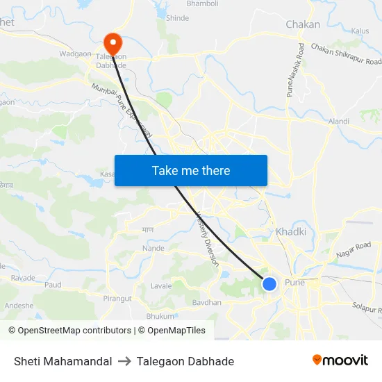 शेती महामंडल to तालेगाव दाभाड़े map