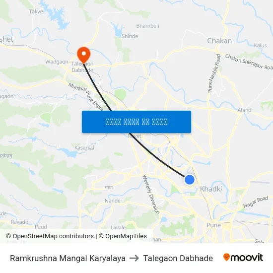 रामकृष्ण मंगल कार्यालय to तालेगाव दाभाड़े map