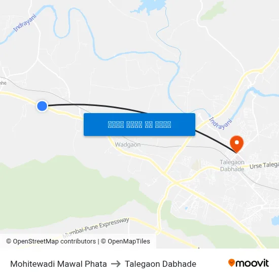 मोहितेवाडी मावल फाटा to तालेगाव दाभाड़े map