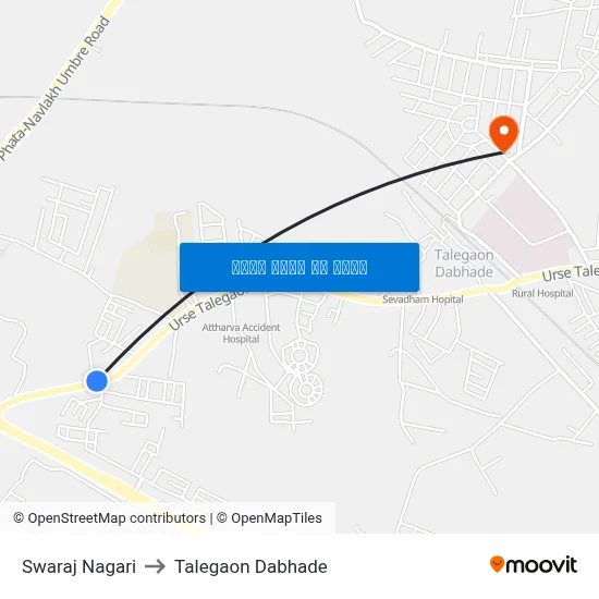 स्वराज नगरी to तालेगाव दाभाड़े map