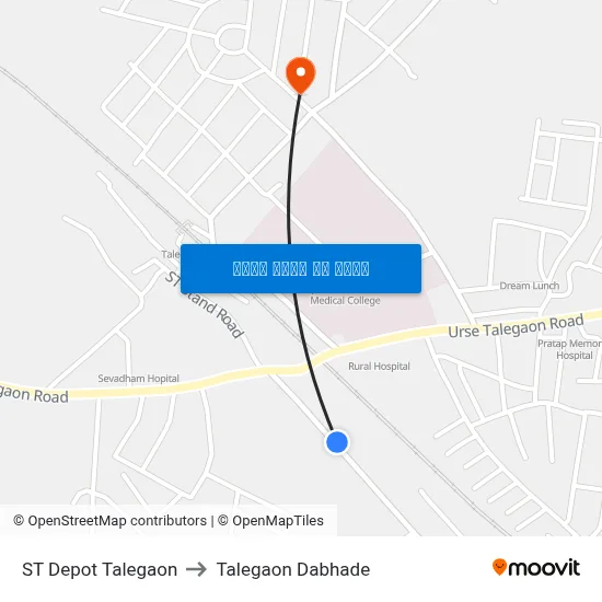 एसटी डेपो तळेगांव to तालेगाव दाभाड़े map