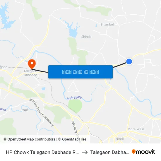 एचपी चौक तळेगाव दाभाडे रोड to तालेगाव दाभाड़े map