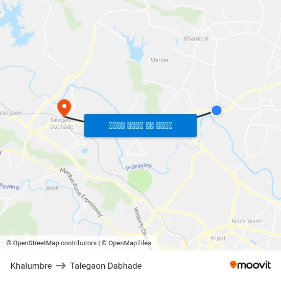 खालुंब्रे to तालेगाव दाभाड़े map