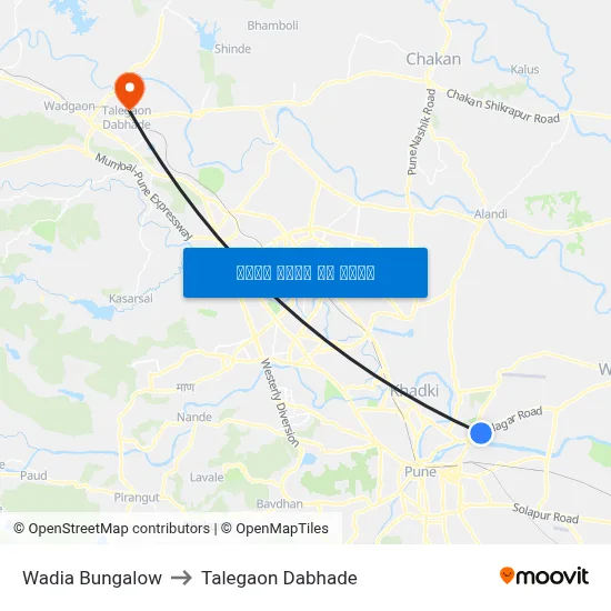 वाडिया बंगलो to तालेगाव दाभाड़े map