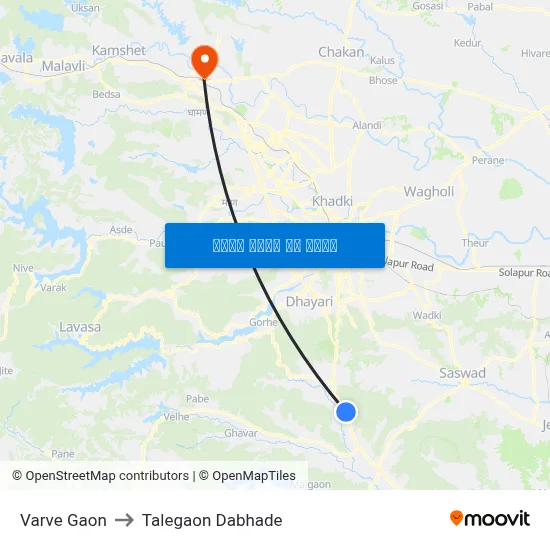 वारवे गाव to तालेगाव दाभाड़े map
