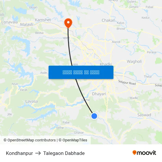 कोंढणपुर to तालेगाव दाभाड़े map