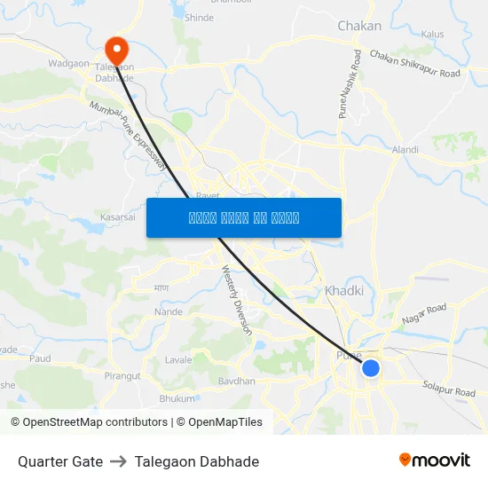 क्वार्टर गेट to तालेगाव दाभाड़े map
