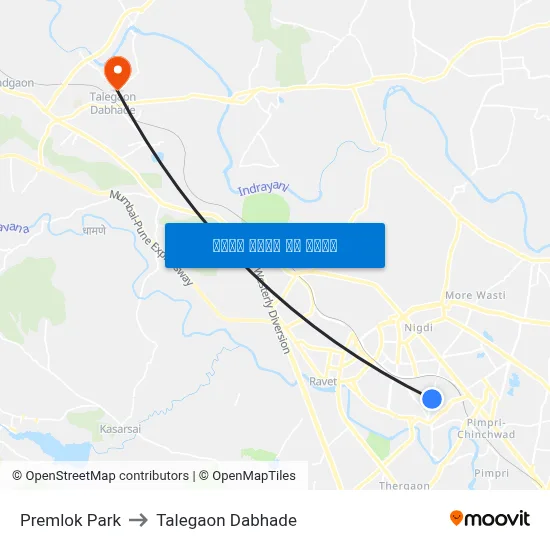 प्रेमलोक पार्क to तालेगाव दाभाड़े map