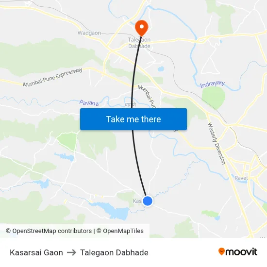 कसरसाई गांव to तालेगाव दाभाड़े map