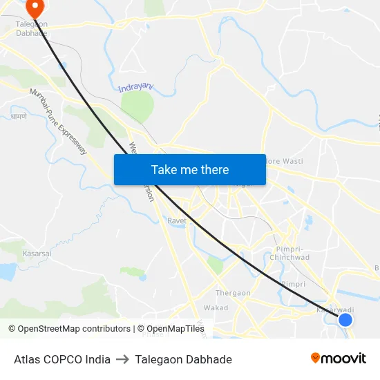 Atlas COPCO India to Talegaon Dabhade map