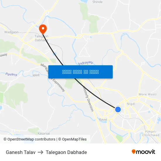 गणेश तलाव to तालेगाव दाभाड़े map