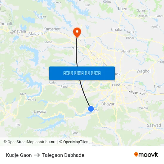 कुडजे गाँव to तालेगाव दाभाड़े map