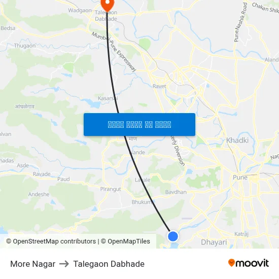 मोरे नगर to तालेगाव दाभाड़े map