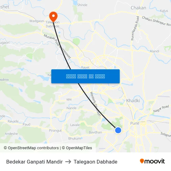 बेडेकर गणपति मंदिर to तालेगाव दाभाड़े map