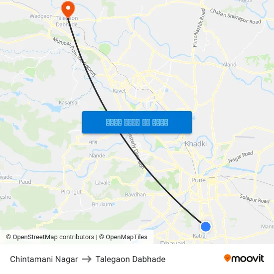 चिंतामणि नगर to तालेगाव दाभाड़े map