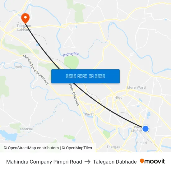 महिंद्रा कंपनी पिंपरी रोड to तालेगाव दाभाड़े map