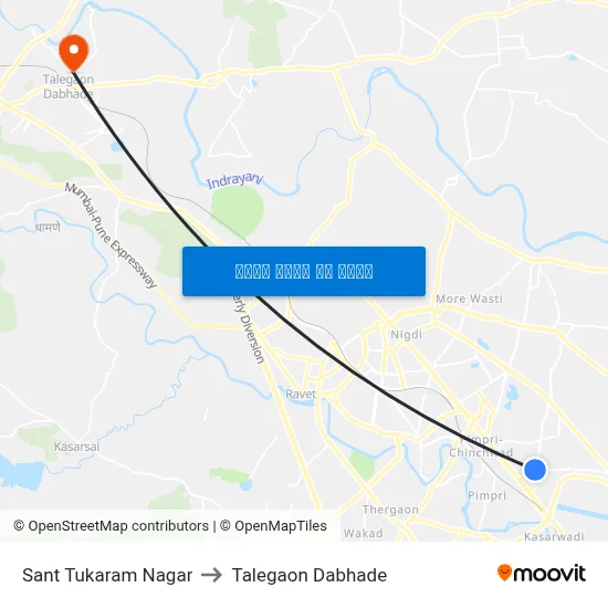 संत तुकाराम नगर to तालेगाव दाभाड़े map