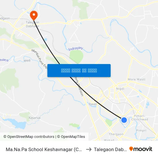 मा.न.पा स्कूल केशवनगर (चिंचवड) to तालेगाव दाभाड़े map