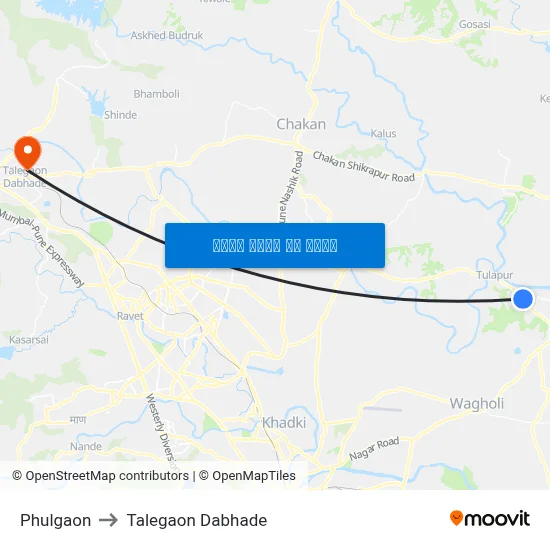 फुलगांव to तालेगाव दाभाड़े map