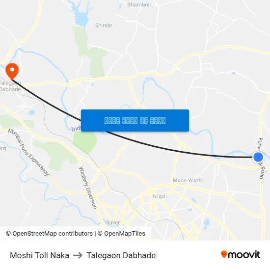 मोशी टोल नाका to तालेगाव दाभाड़े map