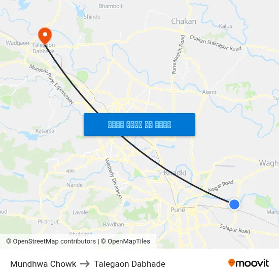 मुंधवा चौक to तालेगाव दाभाड़े map