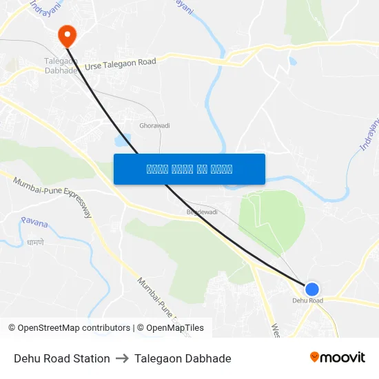 देहू रोड स्टेशन to तालेगाव दाभाड़े map