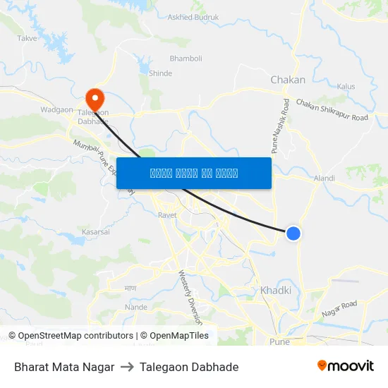 भारत माता नगर to तालेगाव दाभाड़े map