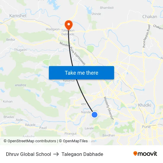 Dhruv Global School to Talegaon Dabhade map