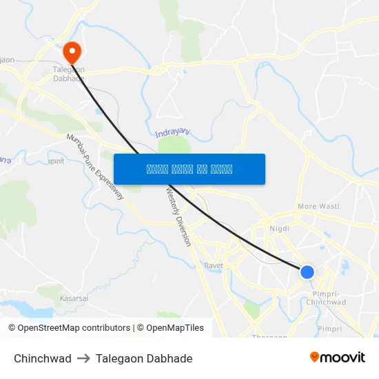 चिंचवड to तालेगाव दाभाड़े map